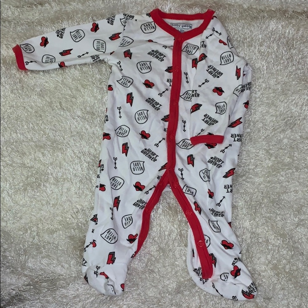 1 - 0-3 month - Red heartbreaker onesie Unisex